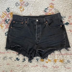 Levi 501 Black Jean Shorts